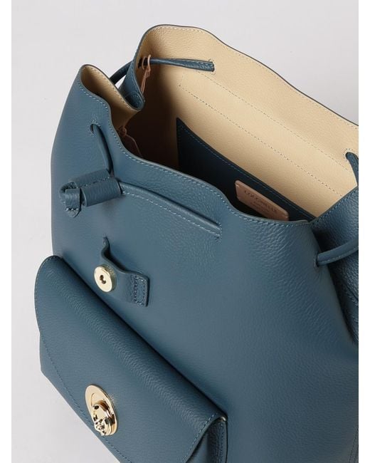 Coccinelle Blue Nikla Grained Leather Backpack