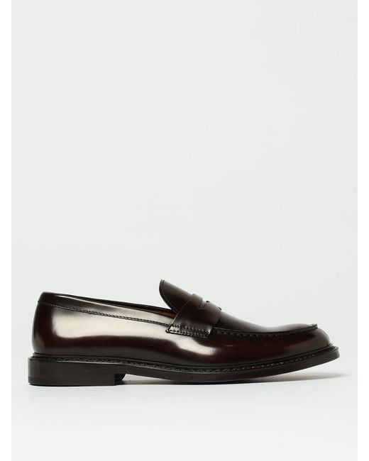 Doucal's Brown Brushed Leather Loafers for men