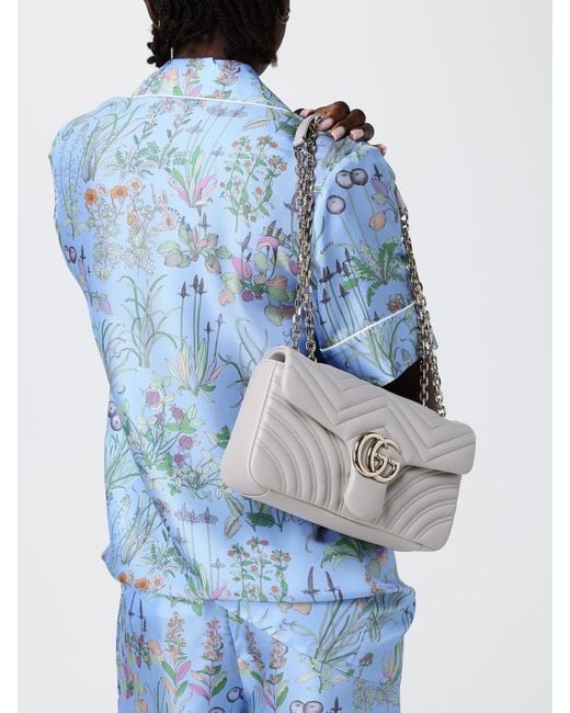 Gucci Natural Gg Marmont Medium Shoulder Bag