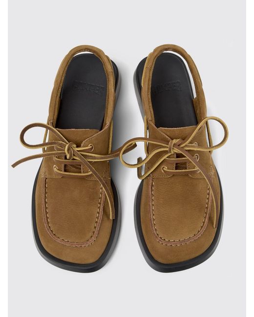 Camper White Donna Suede Loafers