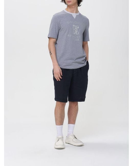 Brunello Cucinelli Gray Printed Cotton T-Shirt for men