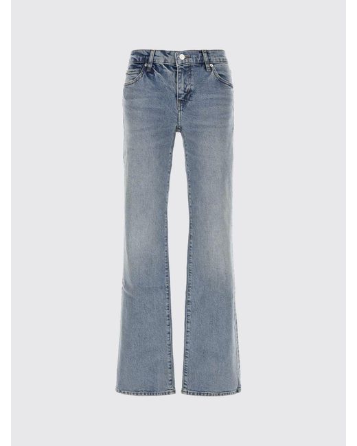 FRAME Blue High-Waisted Flared Jeans