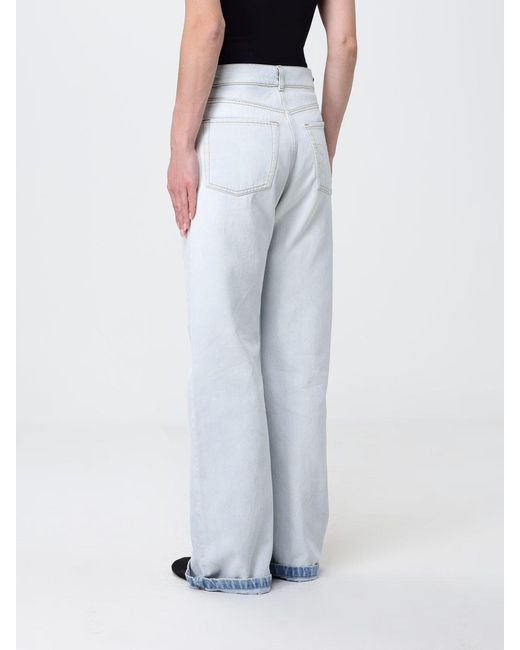 Pinko Blue Wide Leg Cotton Denim Jeans