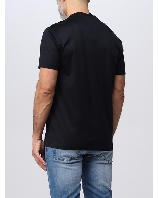 Emporio Armani Black Cotton T-shirt for men