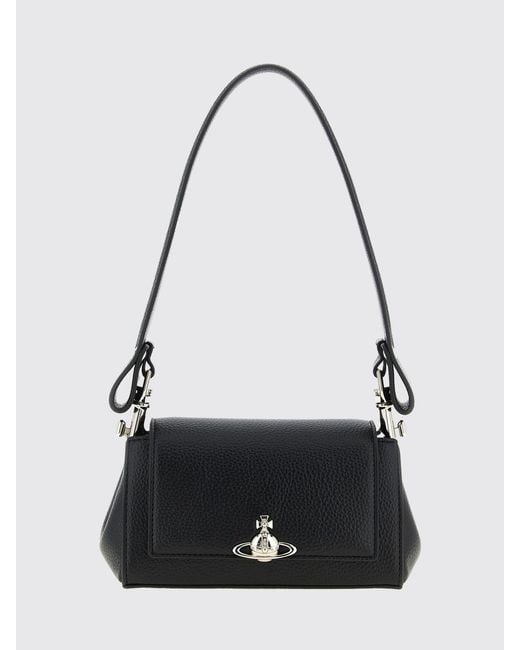Vivienne Westwood Black Grained Faux Leather Bag