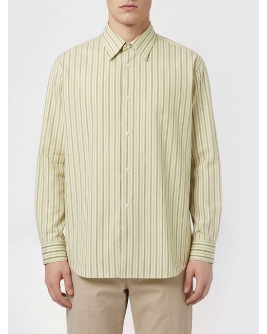 Auralee Natural Striped Cotton And Silk Casual Shirt for men