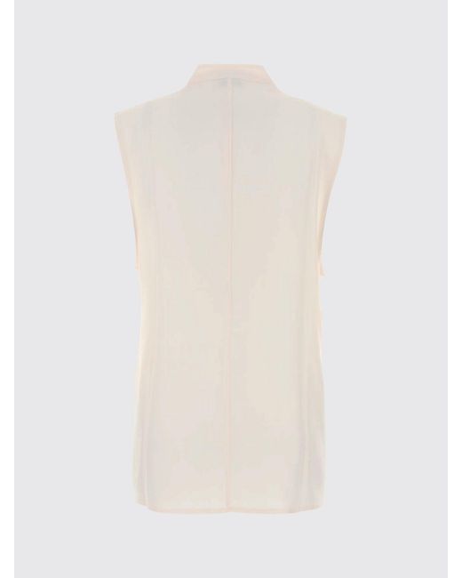 LeKasha White Sleeveless Slim Fit Silk Shirt With Mandarin Collar
