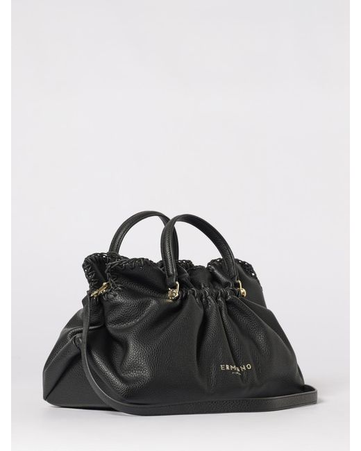 ERMANNO FIRENZE Black Octavia Grained Synthetic Leather Bag