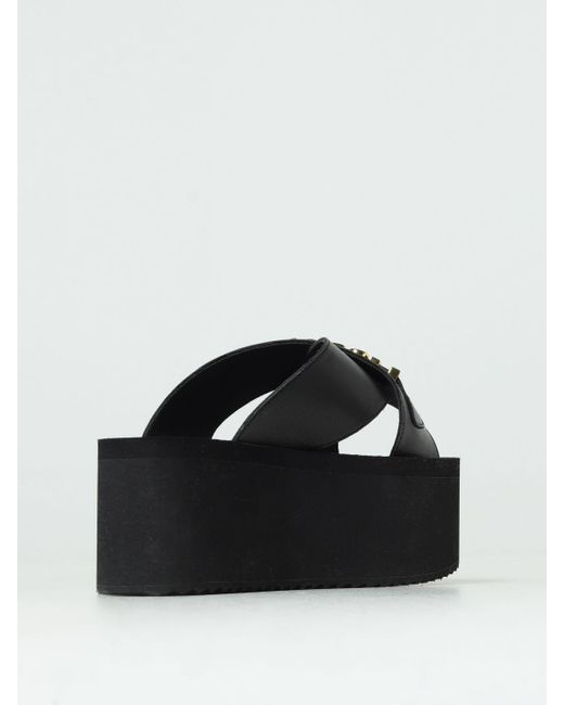 Sandalo platform in pelle di Moschino Couture in Black