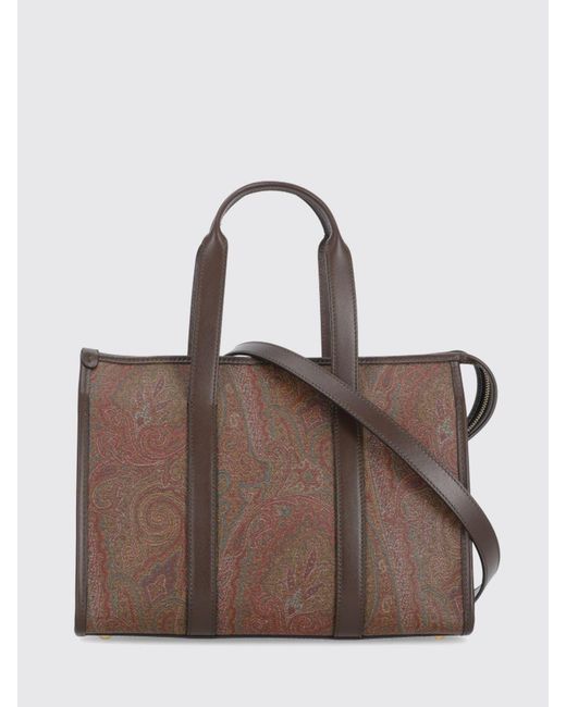 Etro Brown Paisley Print Handbag