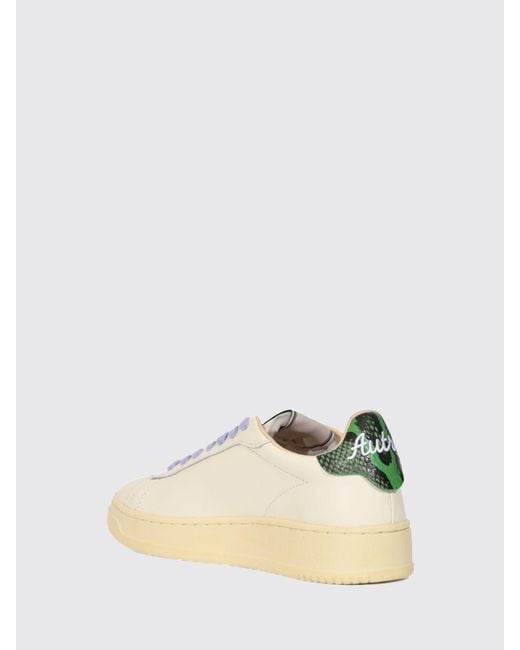 Autry Natural Dallas Low Calfskin Trainers With Python-Effect Inserts