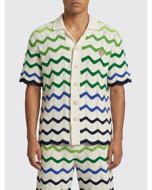 Casablanca Green Crochet Knit Shirt for men