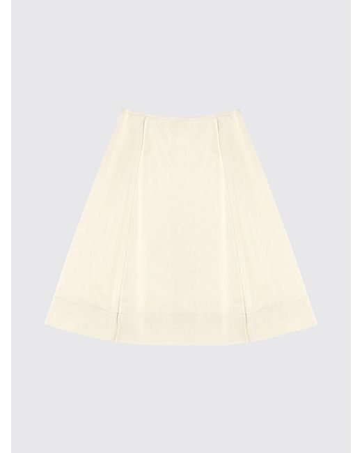 Jil Sander Natural Satin Midi Skirt