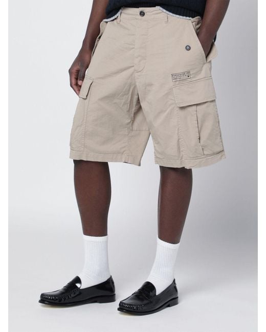 DSquared² Natural Cotton Cargo Shorts for men