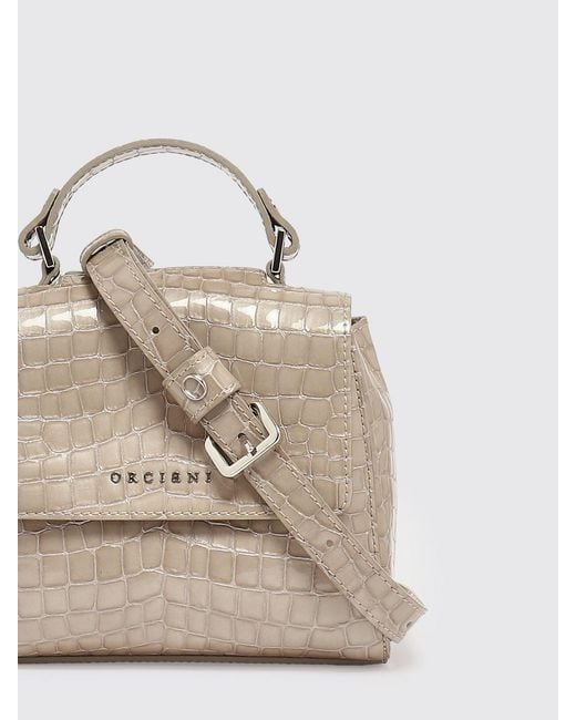 Orciani Natural Crocodile Print Leather Sveva Bag