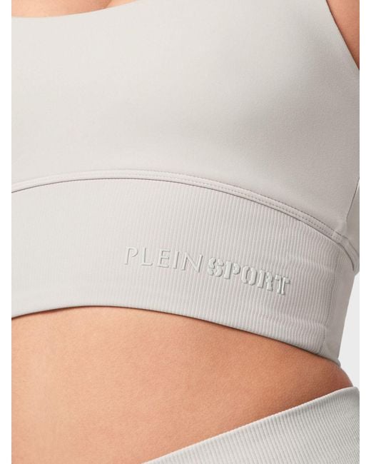 Philipp Plein White Cropped Sports Bralette Top With Criss-Cross Straps