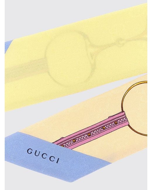 Gucci White Horsebit Print Silk Bandeau