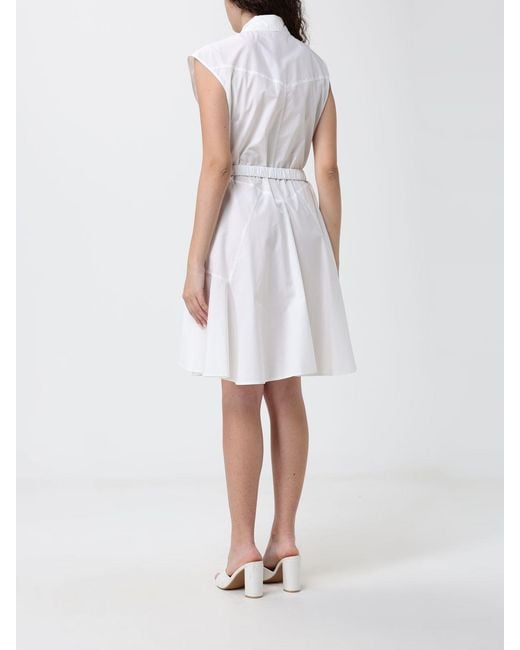 Pinko White Cotton Chemisier Dress