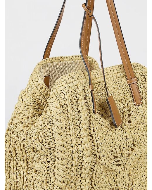 Ermanno Scervino Natural Crocheted Raffia Shoulder Bag