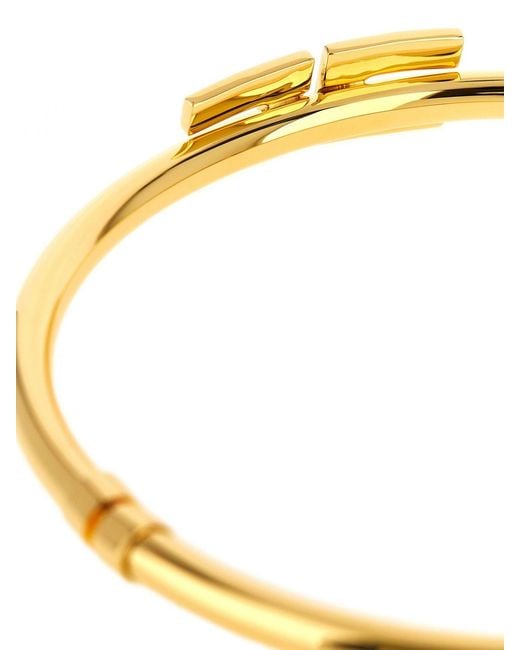 Elisabetta Franchi Metallic Brass Bangle Necklace