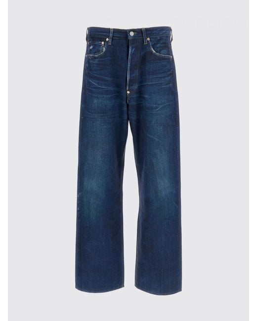 Levi's Blue Straight Fit Linen Blend Denim Jeans for men