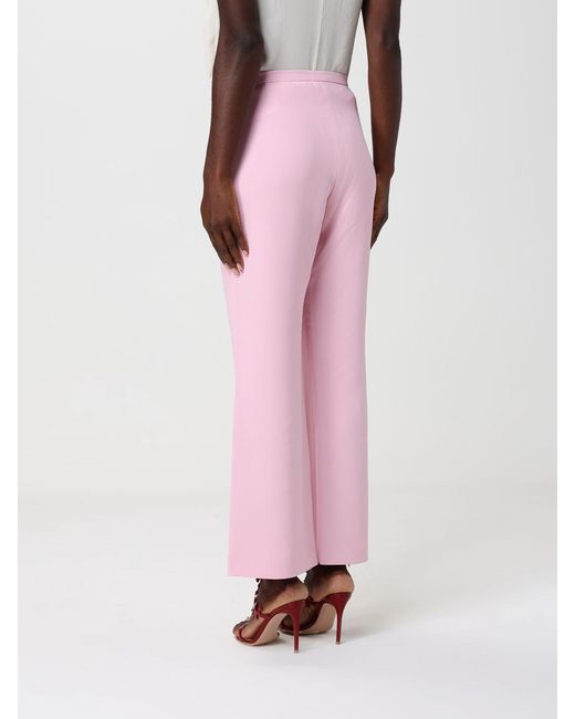 Alberta Ferretti Pink Flared Crêpe Trousers
