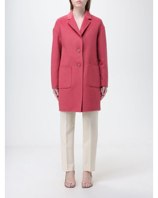 Twin Set Red Coat In Wool Blend