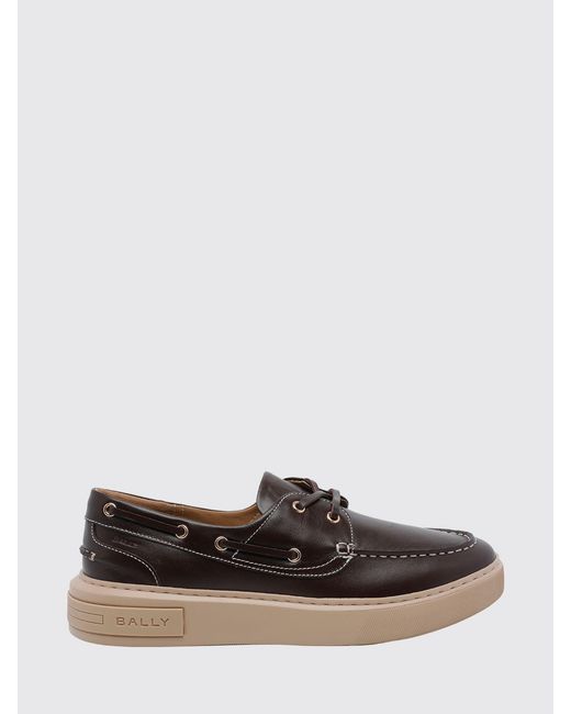 Bally White Smooth Calfskin Boat Shoes With Embossed Logo for men