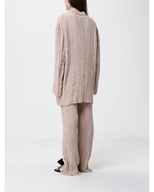 Alysi Natural Pleated Silk Blazer