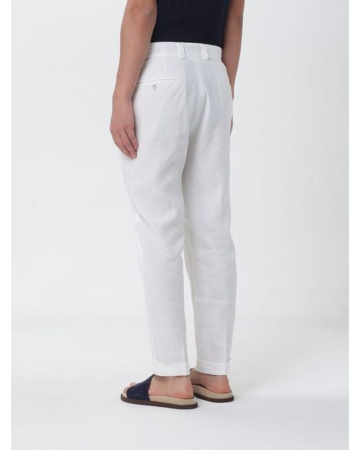 Paolo Pecora White Virgin Wool Tailored Trousers for men