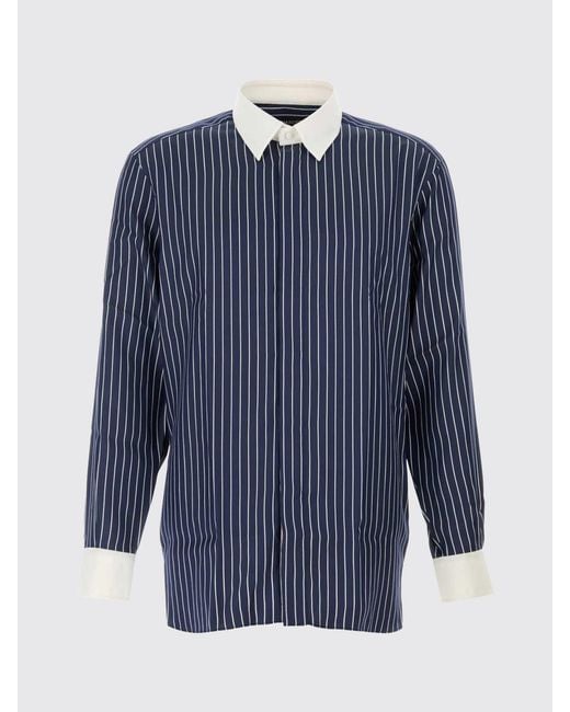 Tom Ford Blue Striped Slim Fit Pure Silk Shirt With French Collar for men
