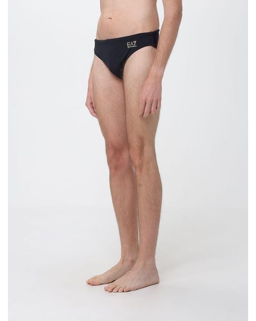 EA7 Blue Polyester Brief Swimsuit for men