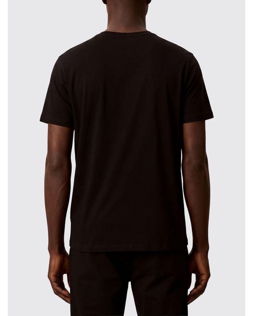 Calvin Klein Black Contrast Logo Crew Neck Cotton T-Shirt for men