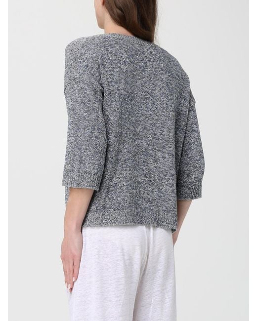 Kangra Gray Cotton Blend V-Neck Sweater