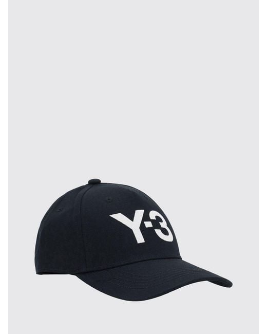 Y-3 Blue Cotton Baseball Cap With Logo for men
