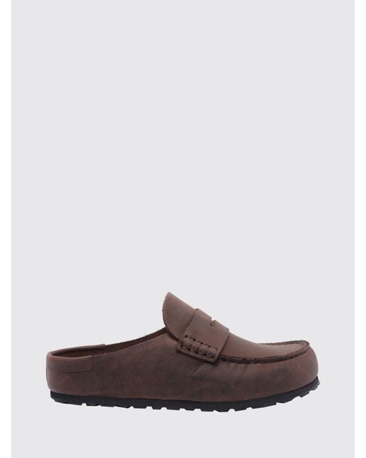 Birkenstock Brown Naples Oiled Leather Clogs With Eva Sole