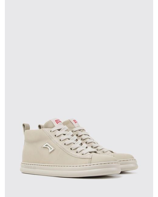 Camper White Runner Calfskin High-Top Trainers With Xl Extralight Sole