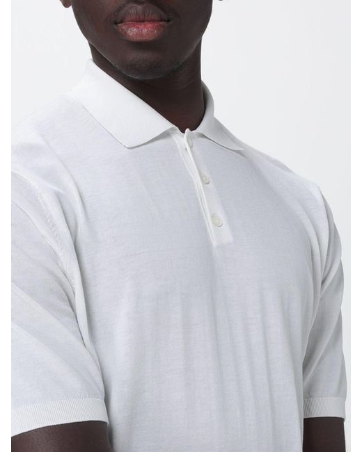 Ballantyne White Cotton Polo Shirt for men