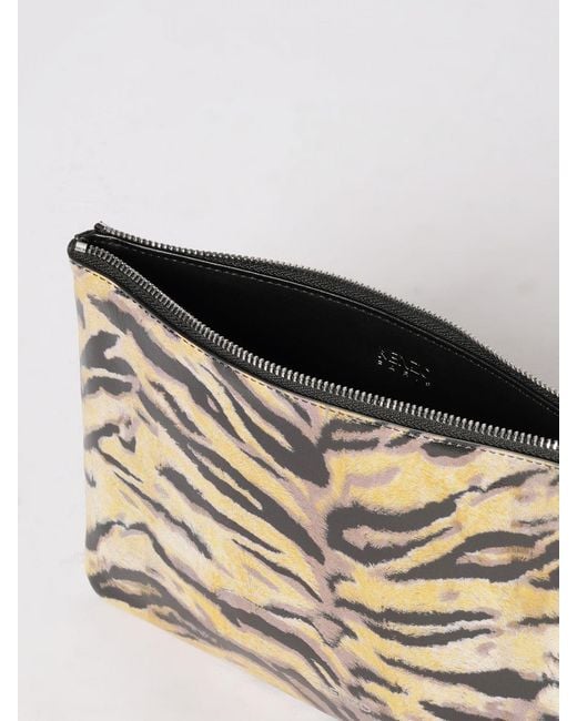 KENZO Metallic Tiger Animal Print Leather Clutch for men