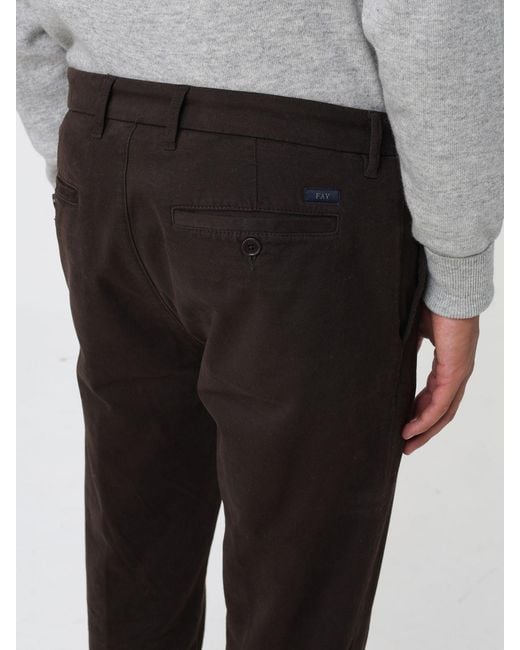 Fay Black Trousers for men