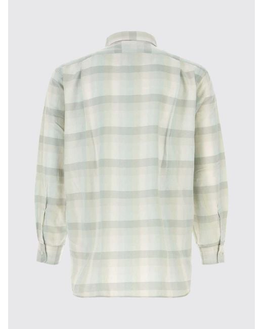 Nanamica Natural Checked Cotton Blend Shirt for men