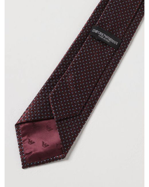 Cravatta in seta jacquard di Emporio Armani in Purple da Uomo