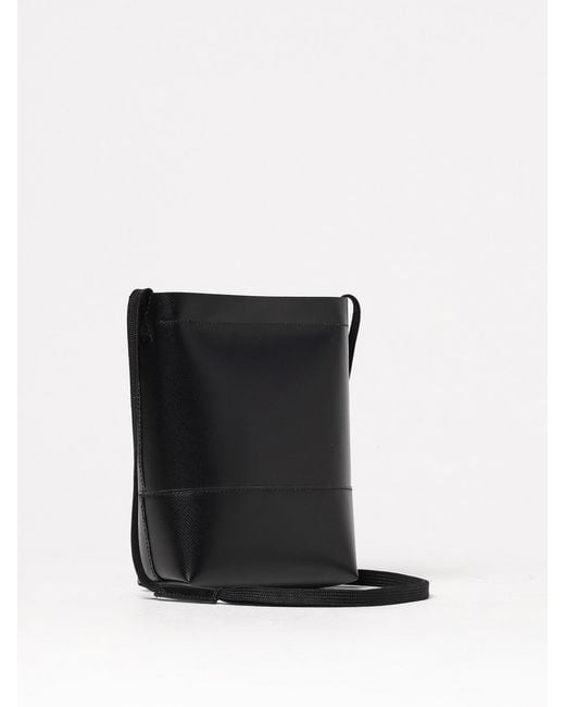 Marni Black Tarpaulin Canvas Bag With Logo Print for men