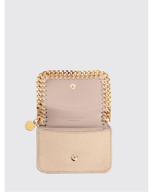 Stella McCartney Natural Falabella Crackled Synthetic Suede Wallet