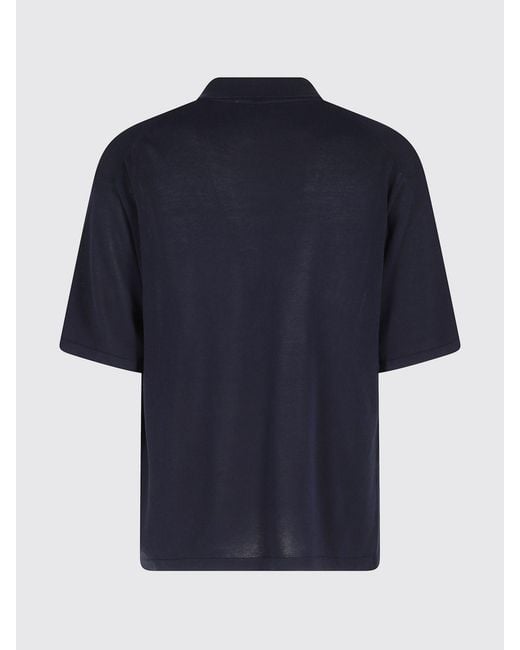 Roberto Collina Blue Cotton Polo Shirt for men