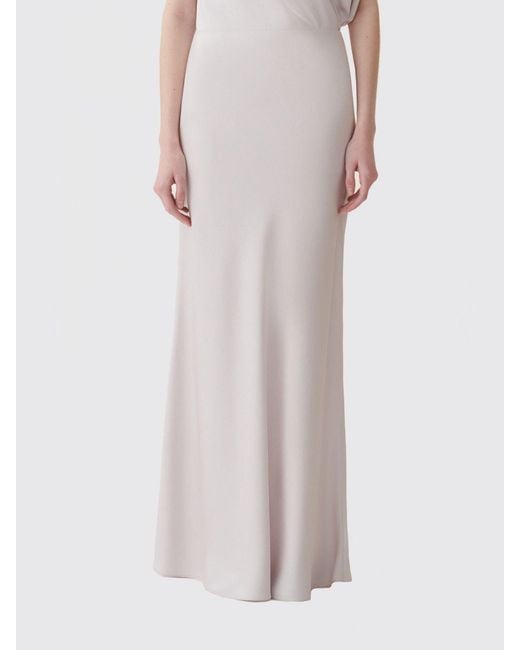 Fabiana Filippi Pink High-Waisted Satin Midi Pencil Skirt
