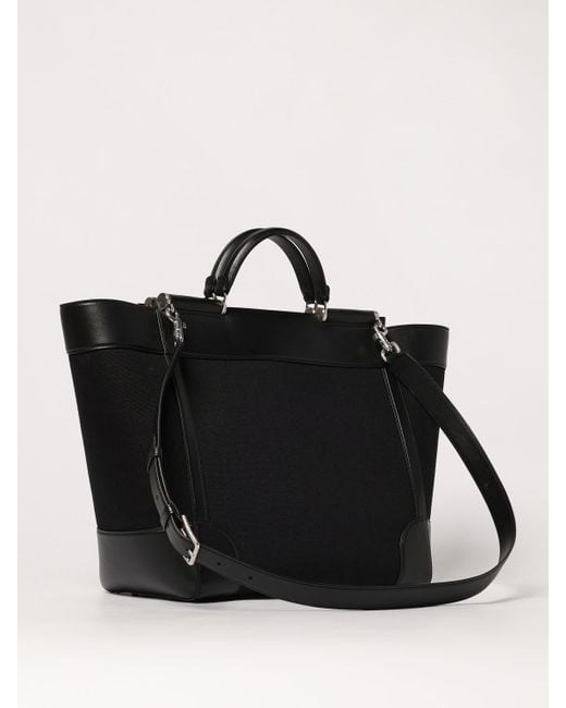 Dolce & Gabbana Black Leather-Trimmed Tote Bag for men