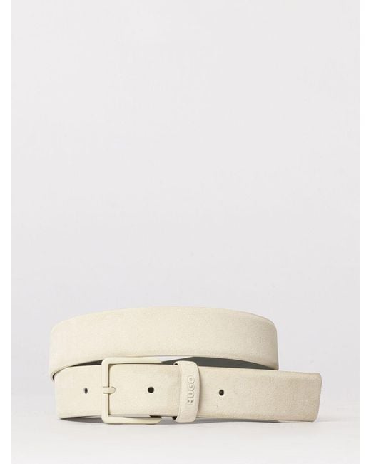 HUGO Natural Solid Color Suede Belt for men