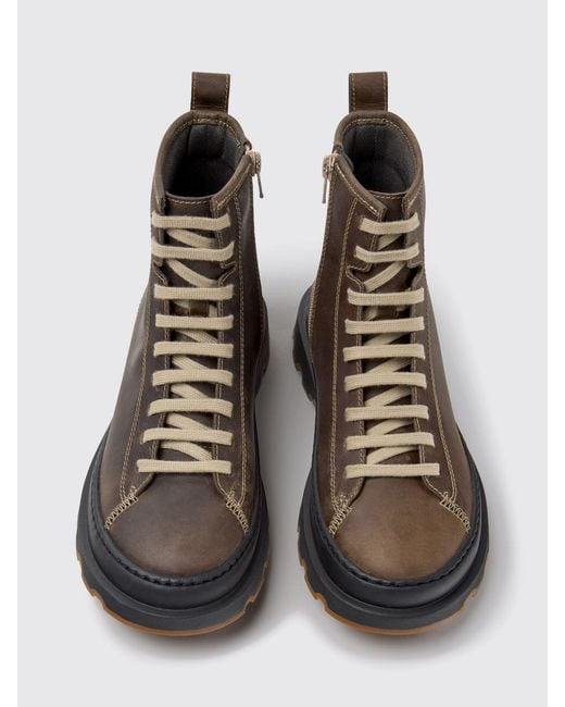 Anfibi Stringati Brutus di Camper in Brown