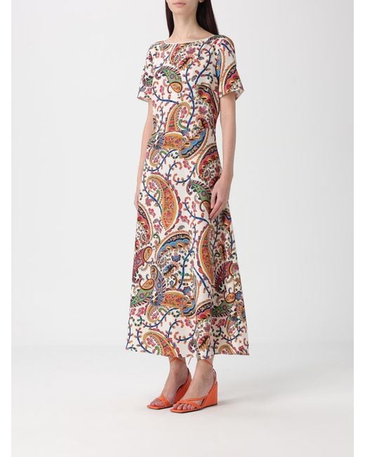 Etro White Printed Jersey Midi Dress